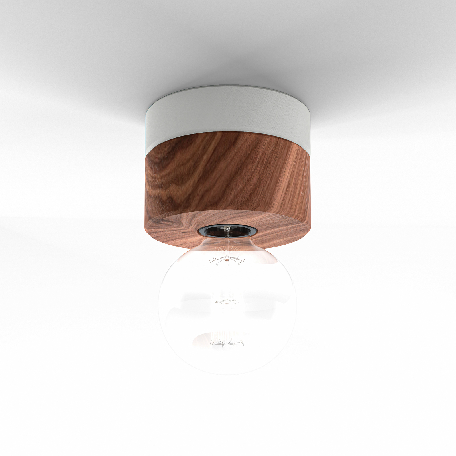 ALMUT 0239 ceiling lamp, sustainable, walnut/white