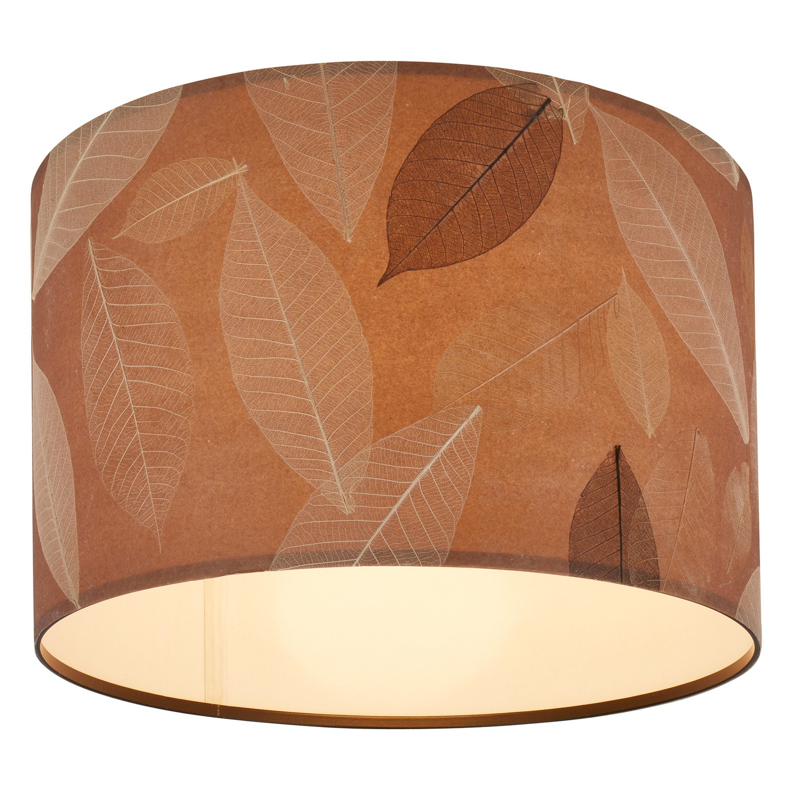 Mata ceiling light, brown, Ø 35 cm, fabric, E27