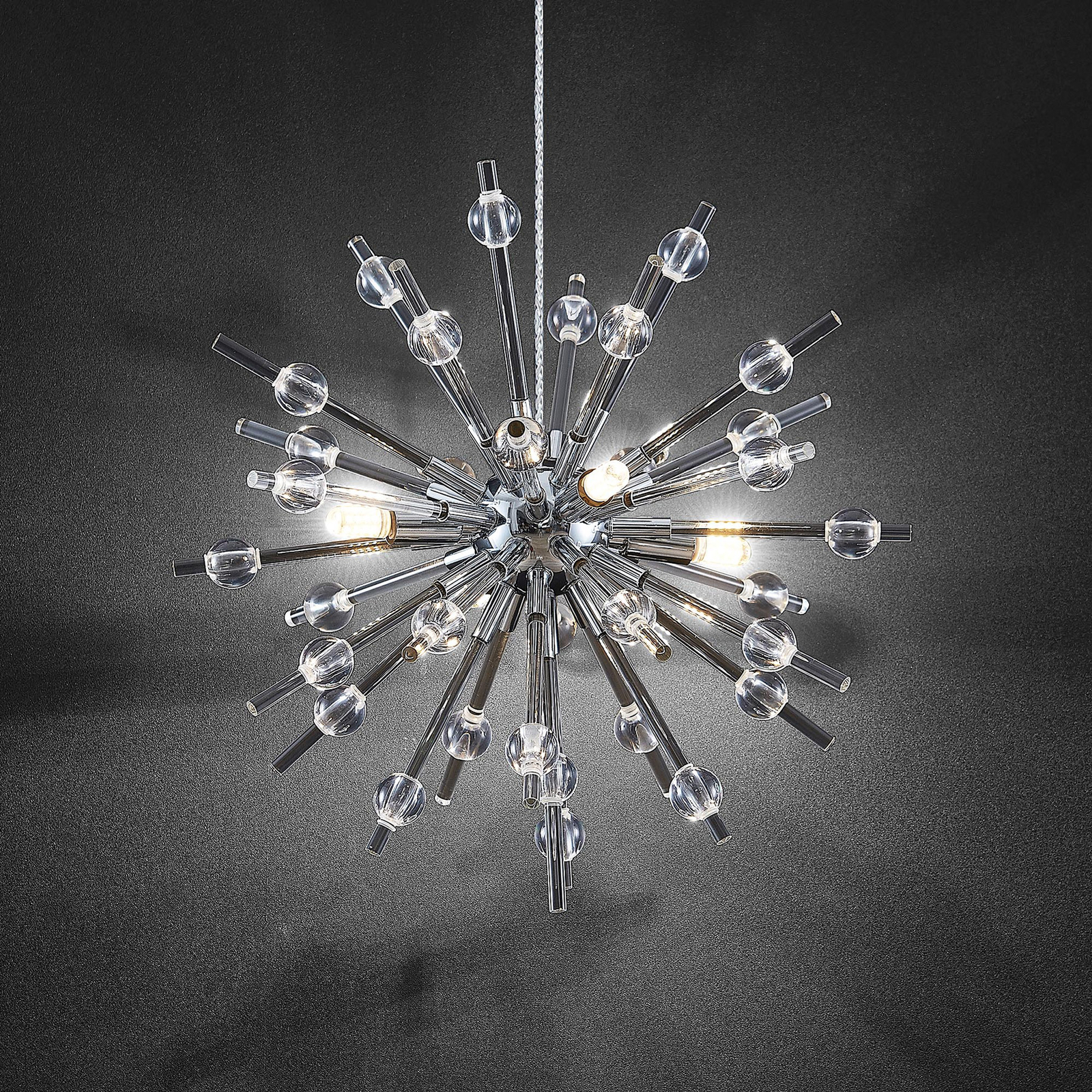 Lucande Kirai sklenená závesná lampa 4-plameňová