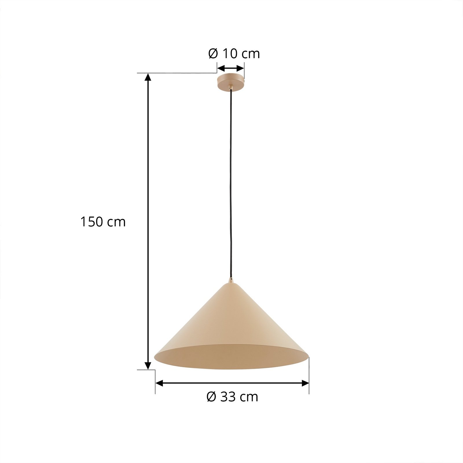 Lindby suspension Clarine, beige, Ø 50 cm, métal