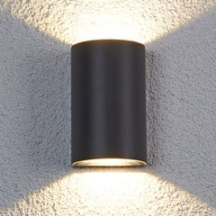 Lucande udendørs LED-væglampe Jale, 16 cm, antracit, aluminium