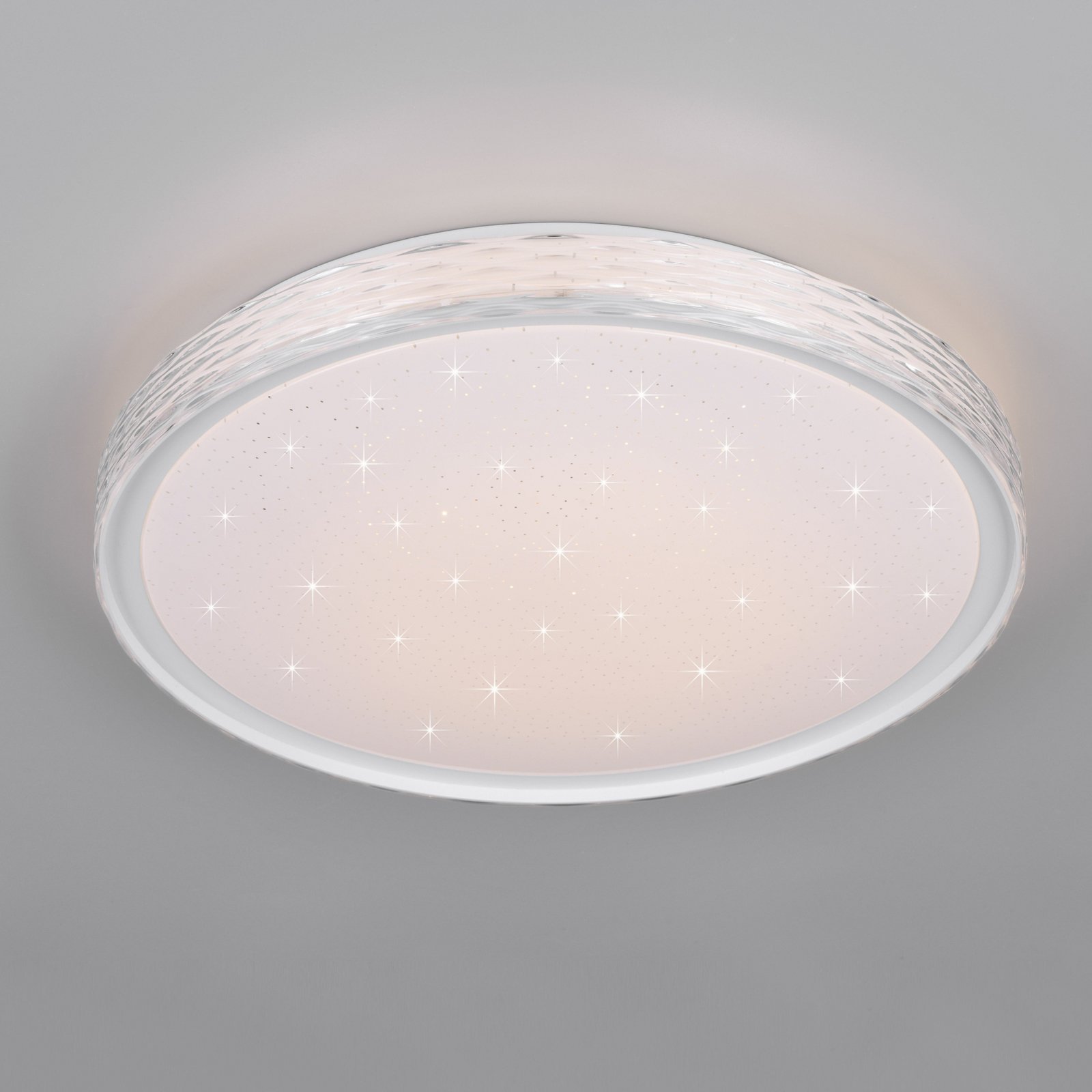 Plafonnier LED Varda, blanc, Ø 39 cm, télécommande