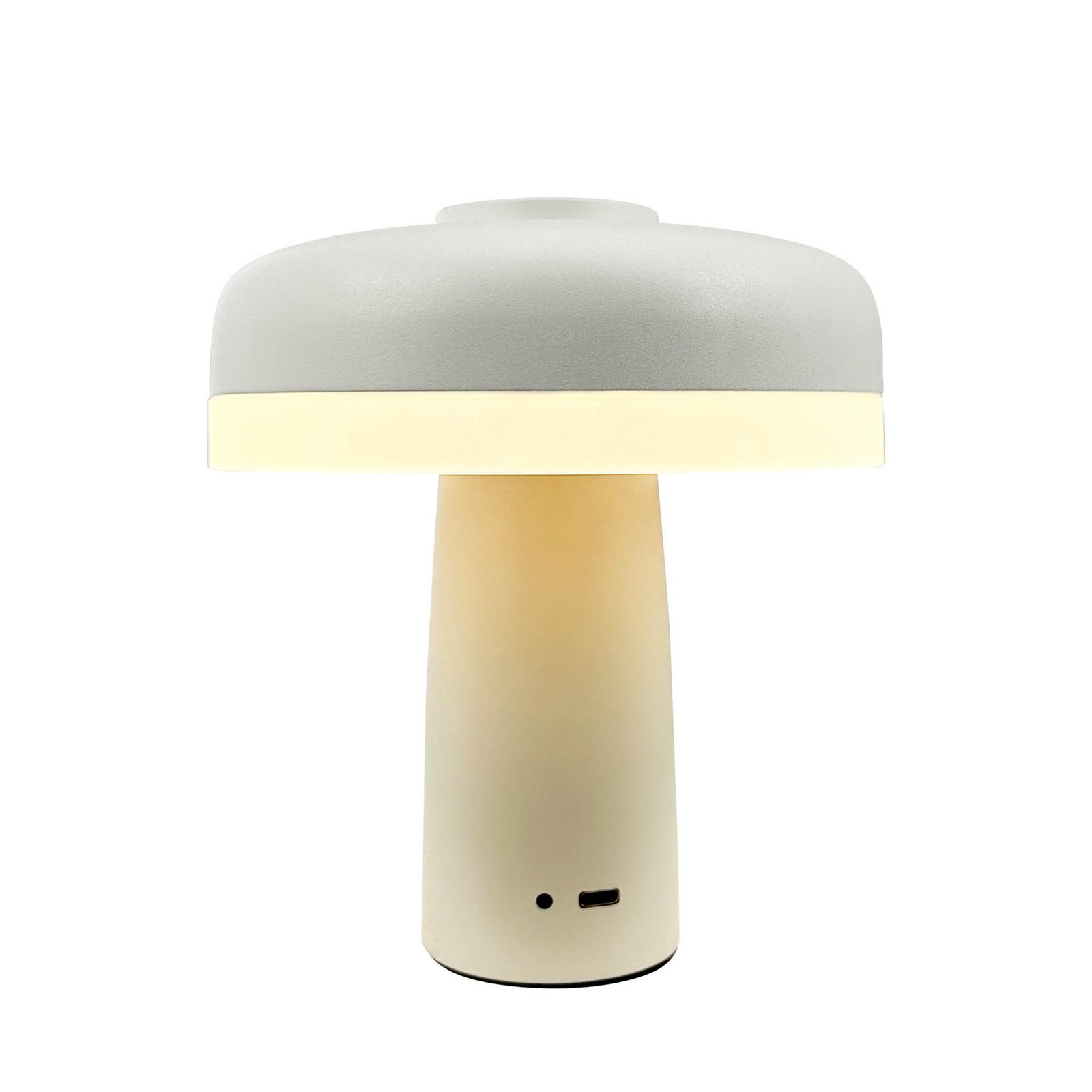 Dyberg Larsen LED table lamp Porter, white, height 16 cm