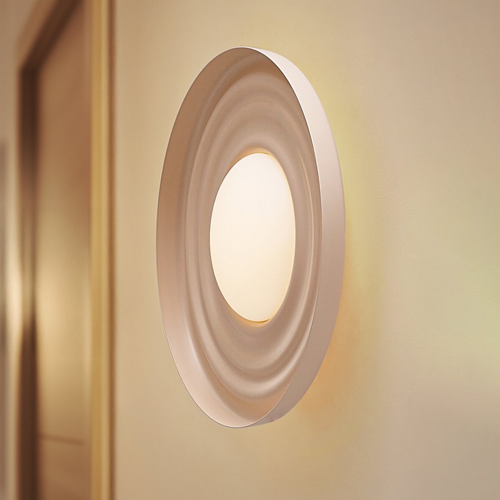 Plafoniera LED Lindby Waves, beige, Ø 43 cm, metallo