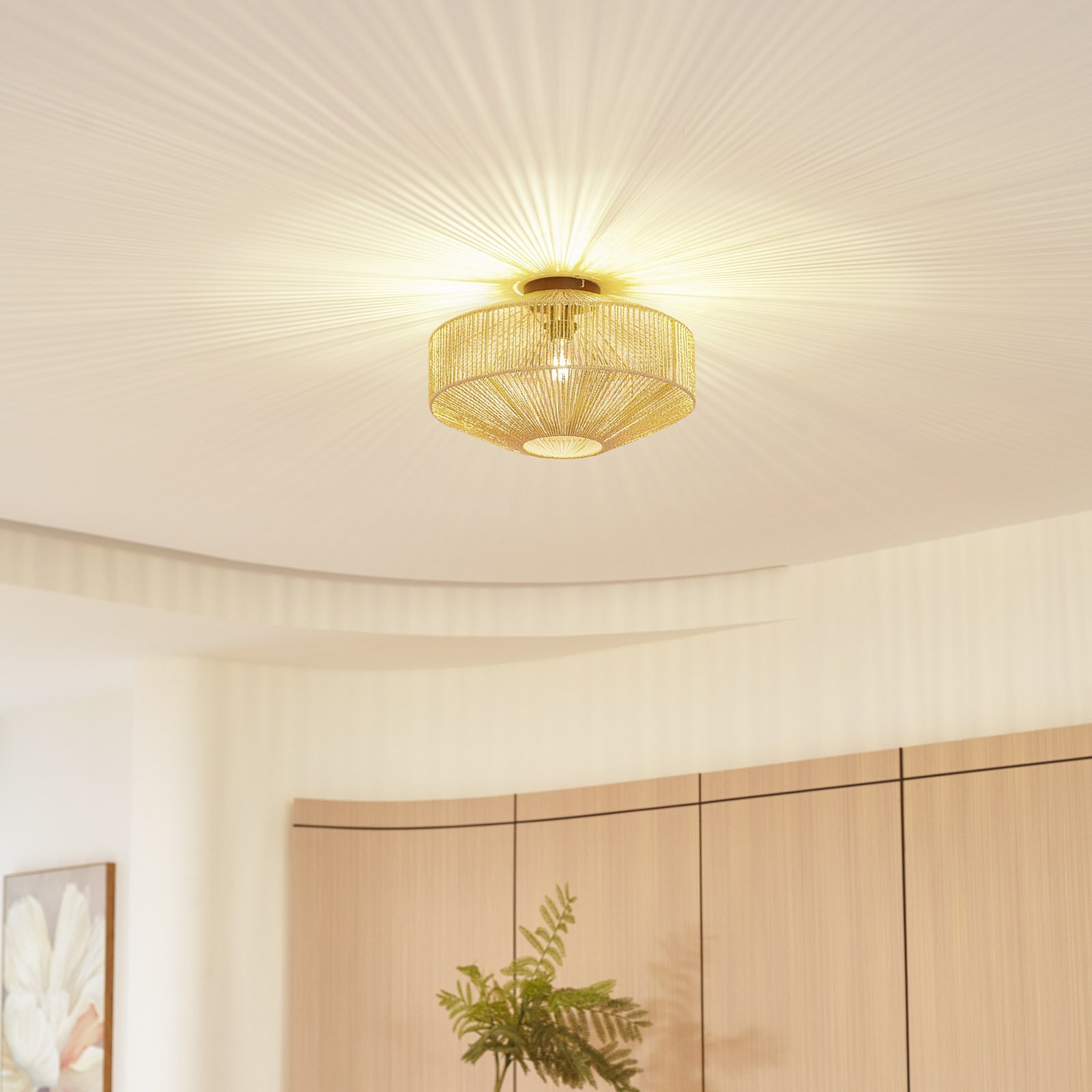 Sorino Stropné Lampa Ø40 Drevo - Lindby