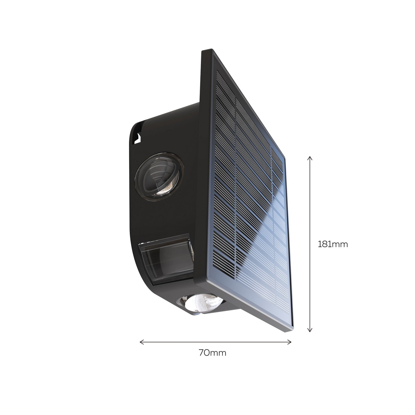 Calex Altamura solar LED outdoor wall light, indirect, black
