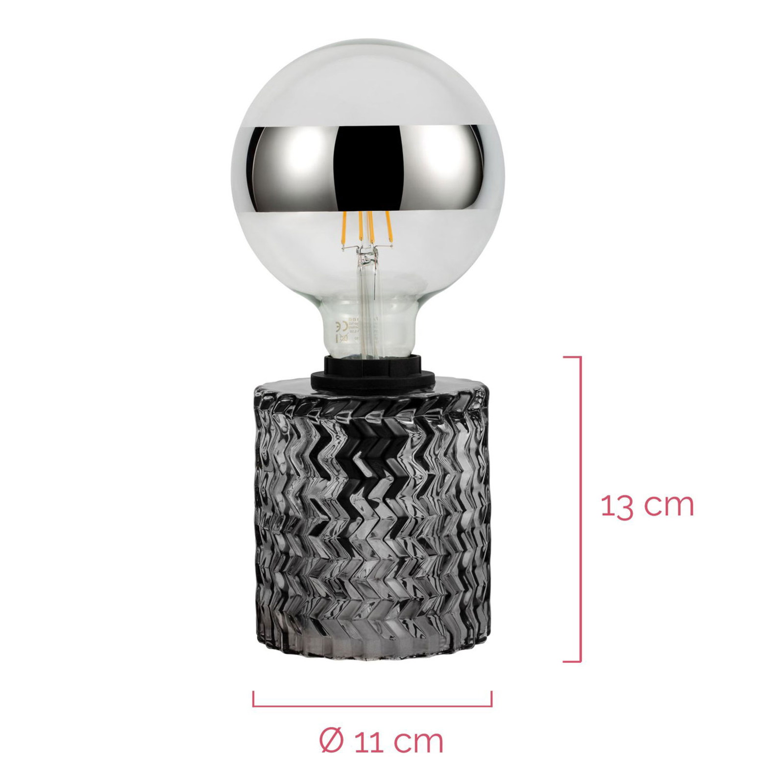 Pauleen Crystal Smoke stolová lampa podstavec sklo
