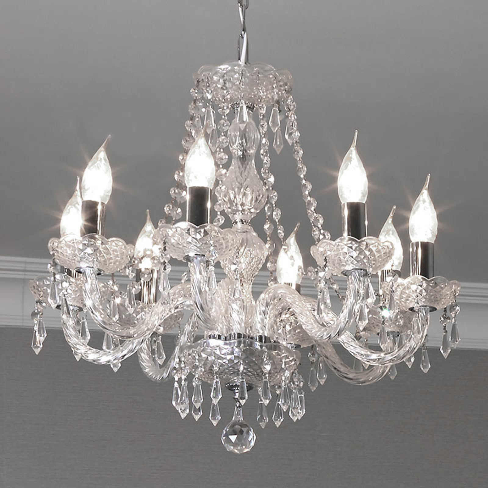 8 bulb crystal chandelier