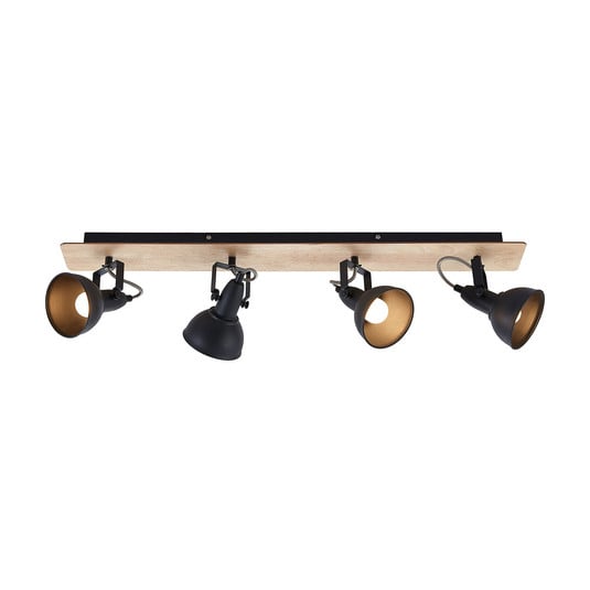 Aylis 4 Plafonnier Black/Wood - Lindby