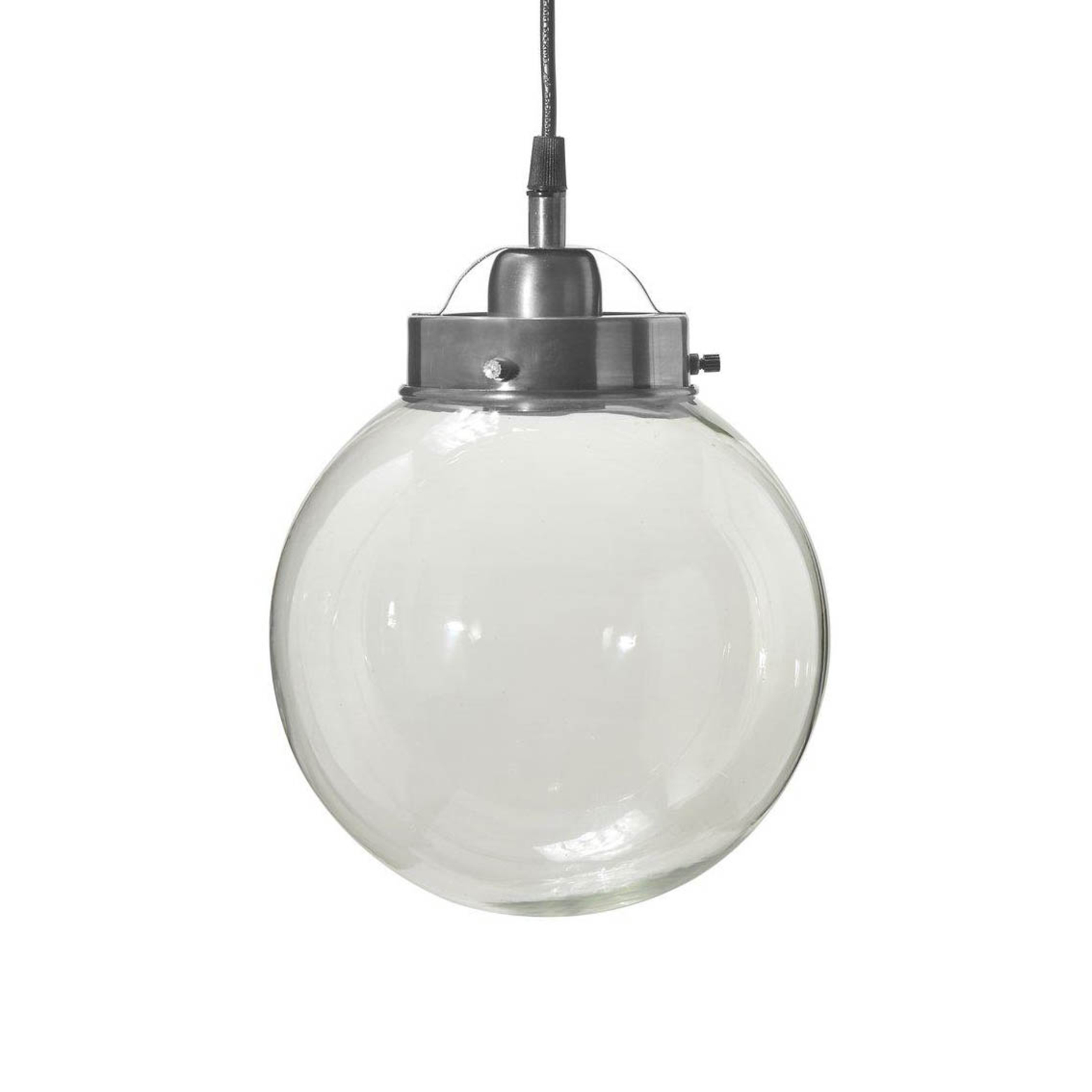 PR Home pendant light Normandy, Ø 20 cm, silver antique, glass