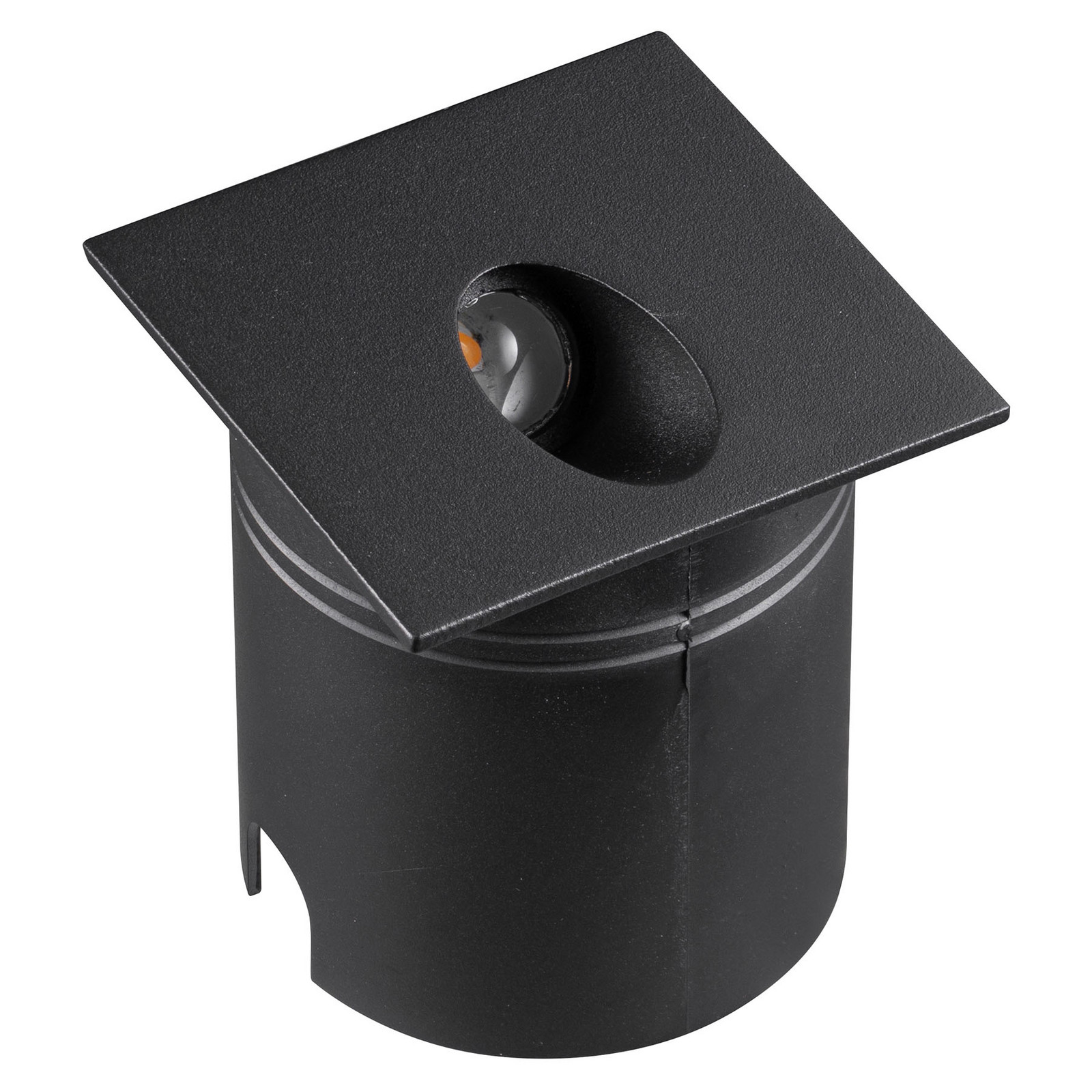 Candeeiro de embutir LED Aspen IP65, angular, preto