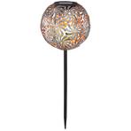 33632 LED solar light with metal sphere, silver
