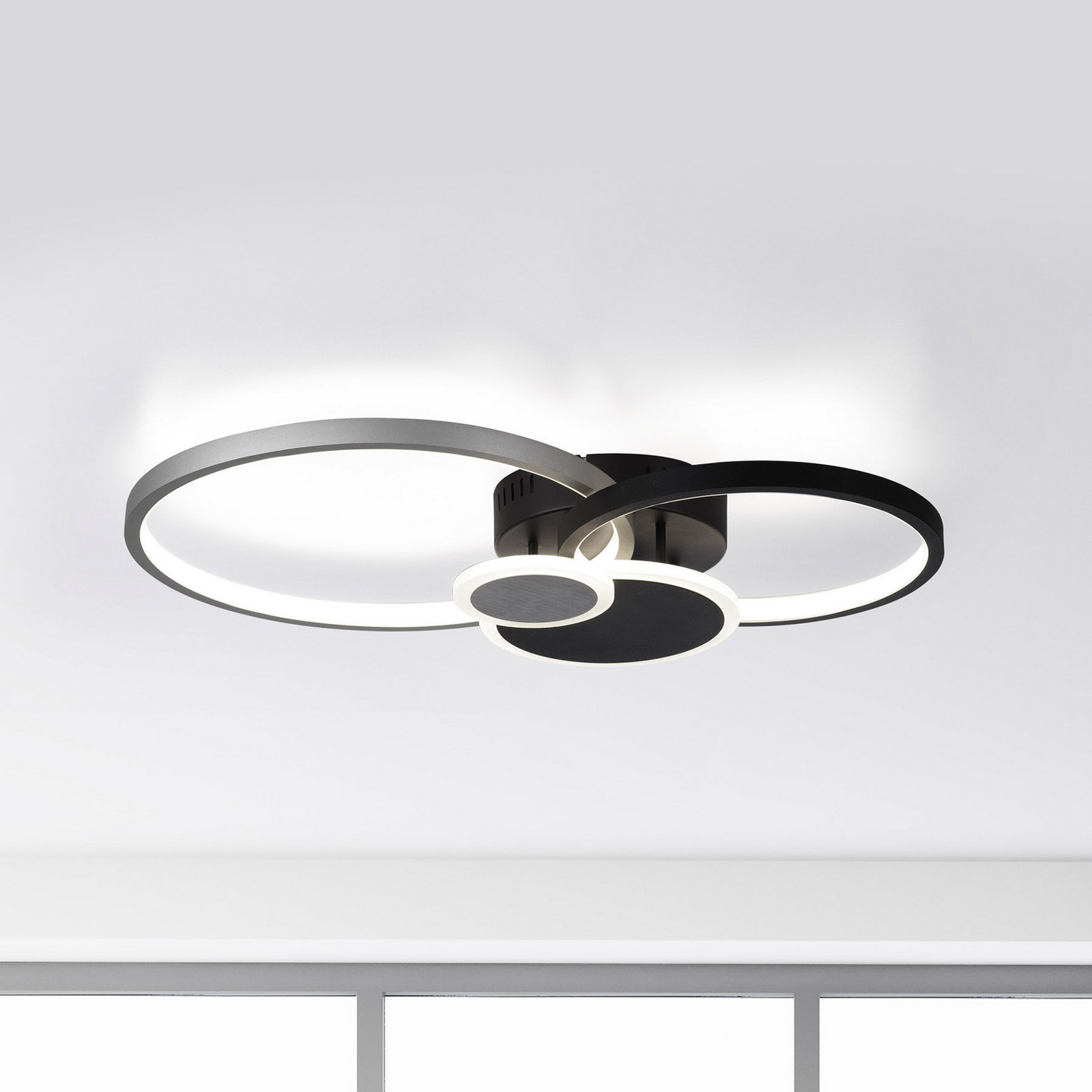 JUST LIGHT. Plafonieră cu LED Papilon 58x48cm - Camera de zi / sufragerie - modern - negru aluminiu - Metal