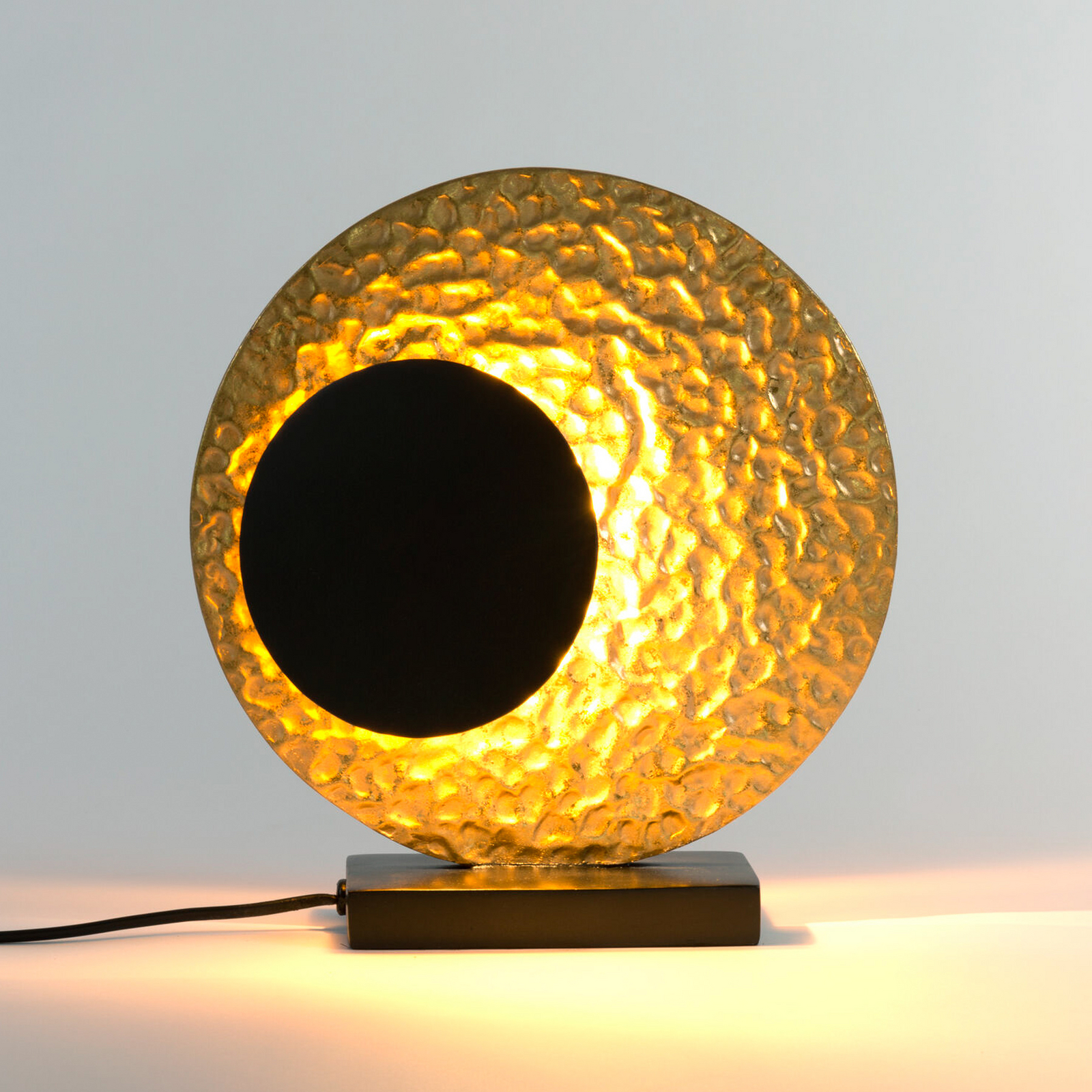 LED-bordlampe INFINITY TAVOLO, svart/gull, 27 cm, metall