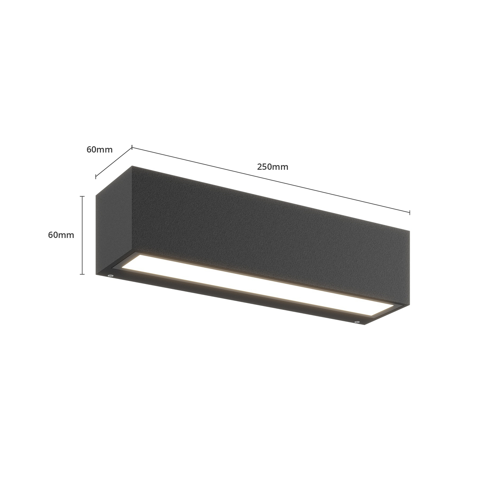 Lucande Lengo aplique LED, 25 cm, grafito, 1 luz