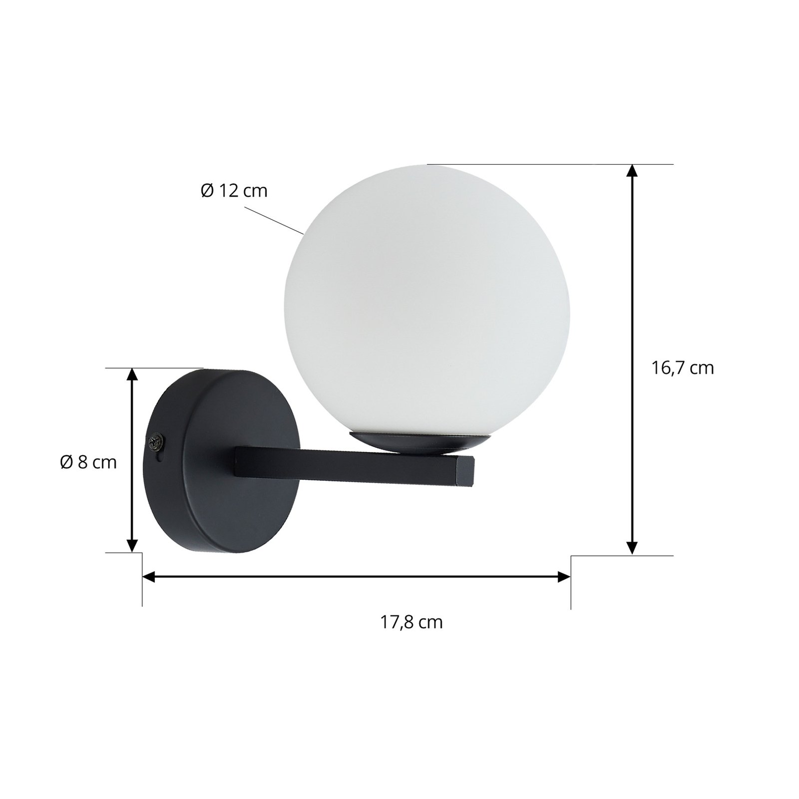 Bidolo Candeeiro de Parede IP44 Preto - Lucande