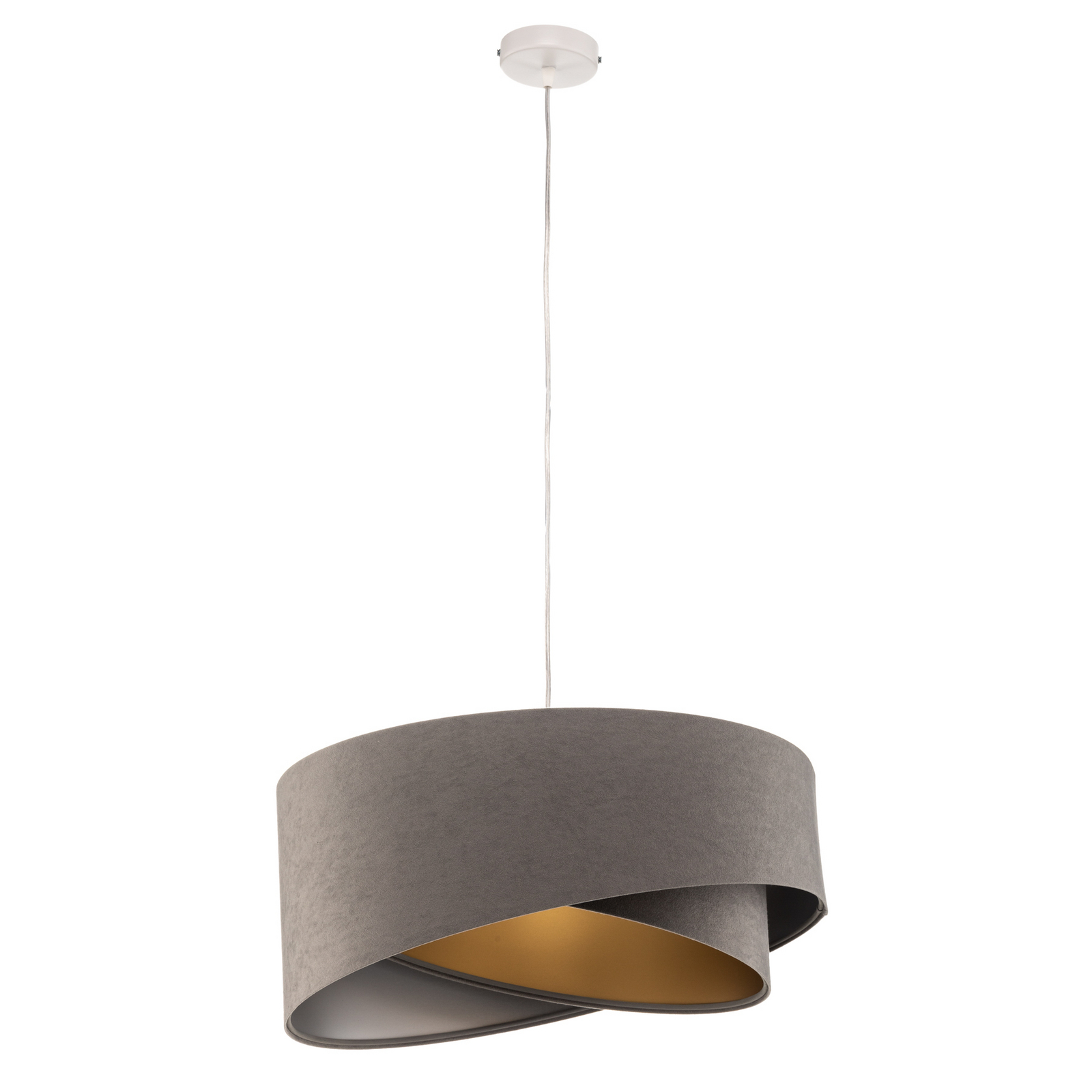 Hanglamp Vivien driekleurig grijs/zilver/goud