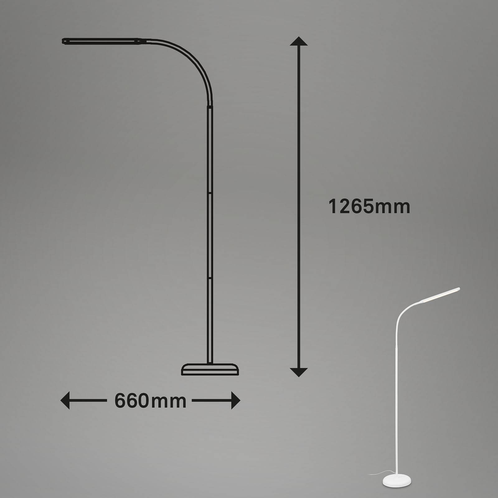 Briloner LED stojací lampa Pivaz nastavitelná touchdim bílá
