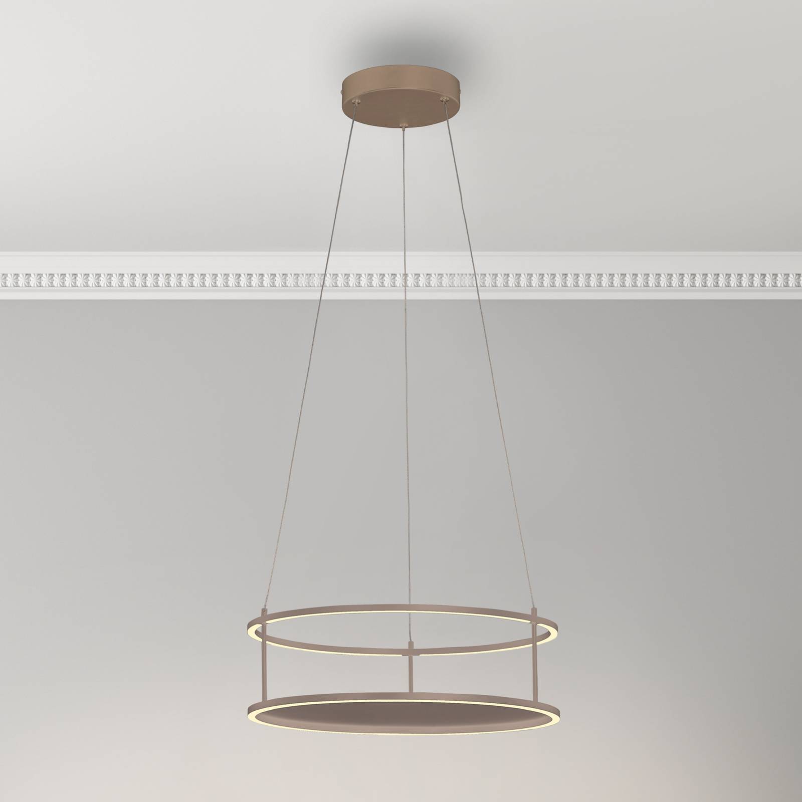 Paul Neuhaus LED-Hängelampe Contura, sandfarben, Ø 50 cm günstig online kaufen
