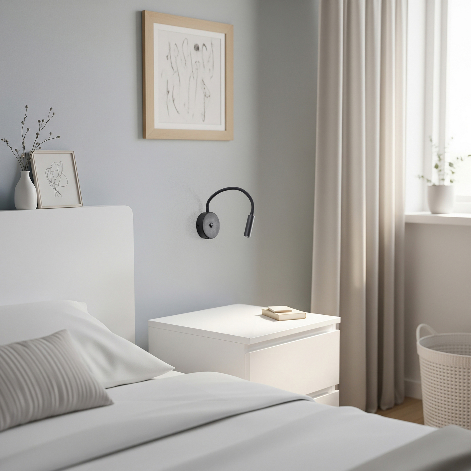 Aplică de perete Lagos USB, 27 cm, negru, lampă de citit, G9 Aplică de perete Lagos USB, 27 cm, negru, lampă de citit, G9