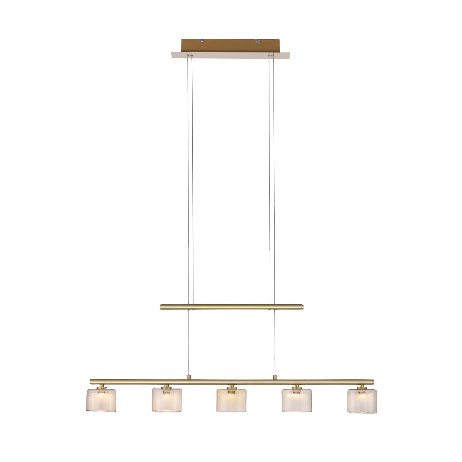Paul Neuhaus Hydra LED pendant light, 5-bulb, glass, 80 cm