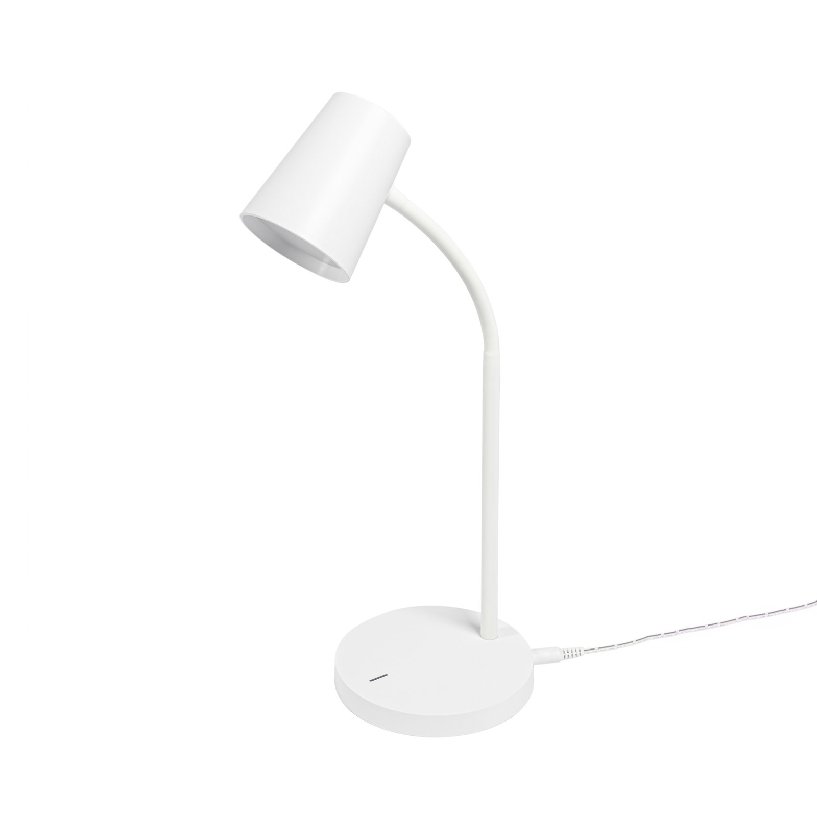 Lindby Ailina stolová LED, okrúhly podstavec biela