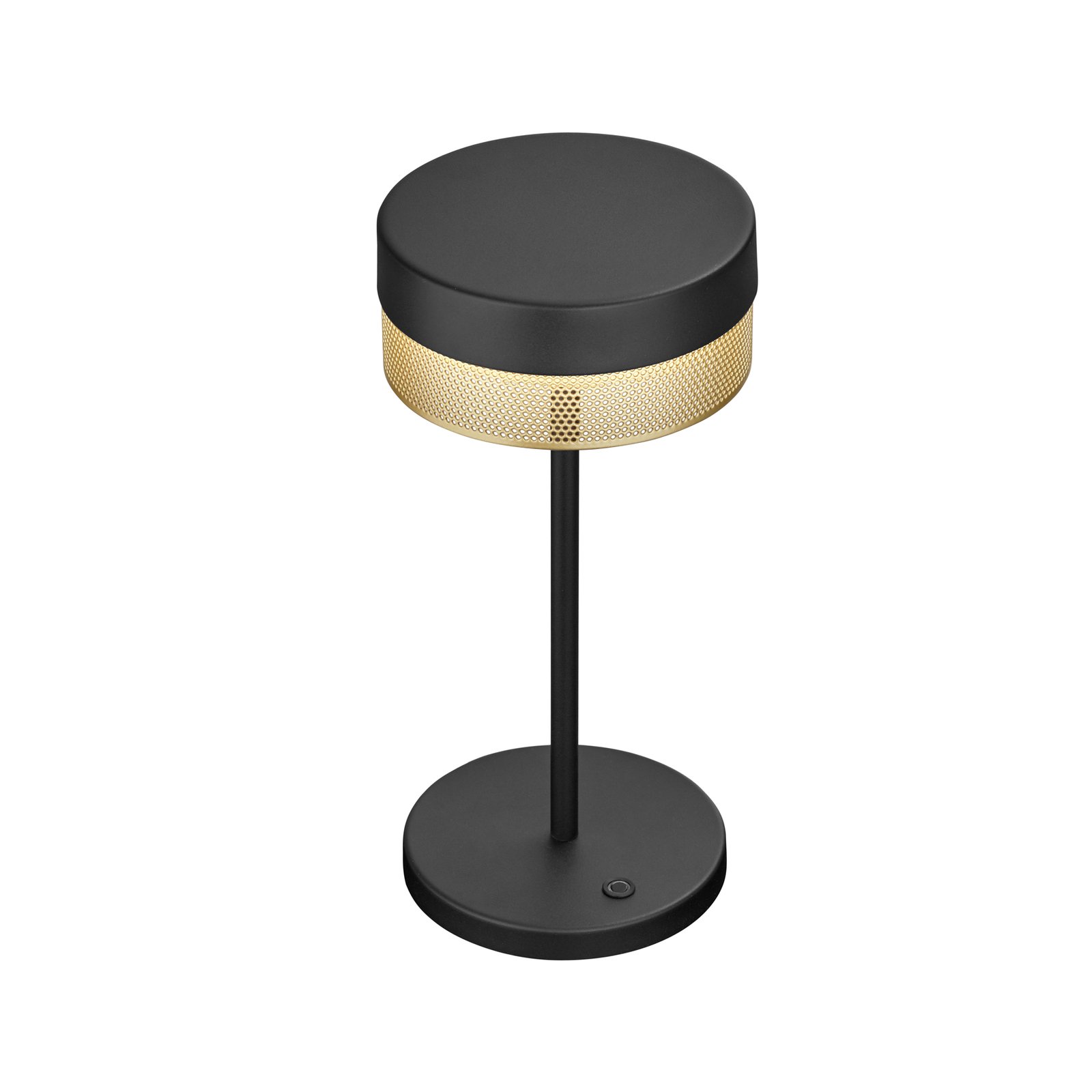 LED asztali lámpa Mesh akku, 30 cm, fekete/arany