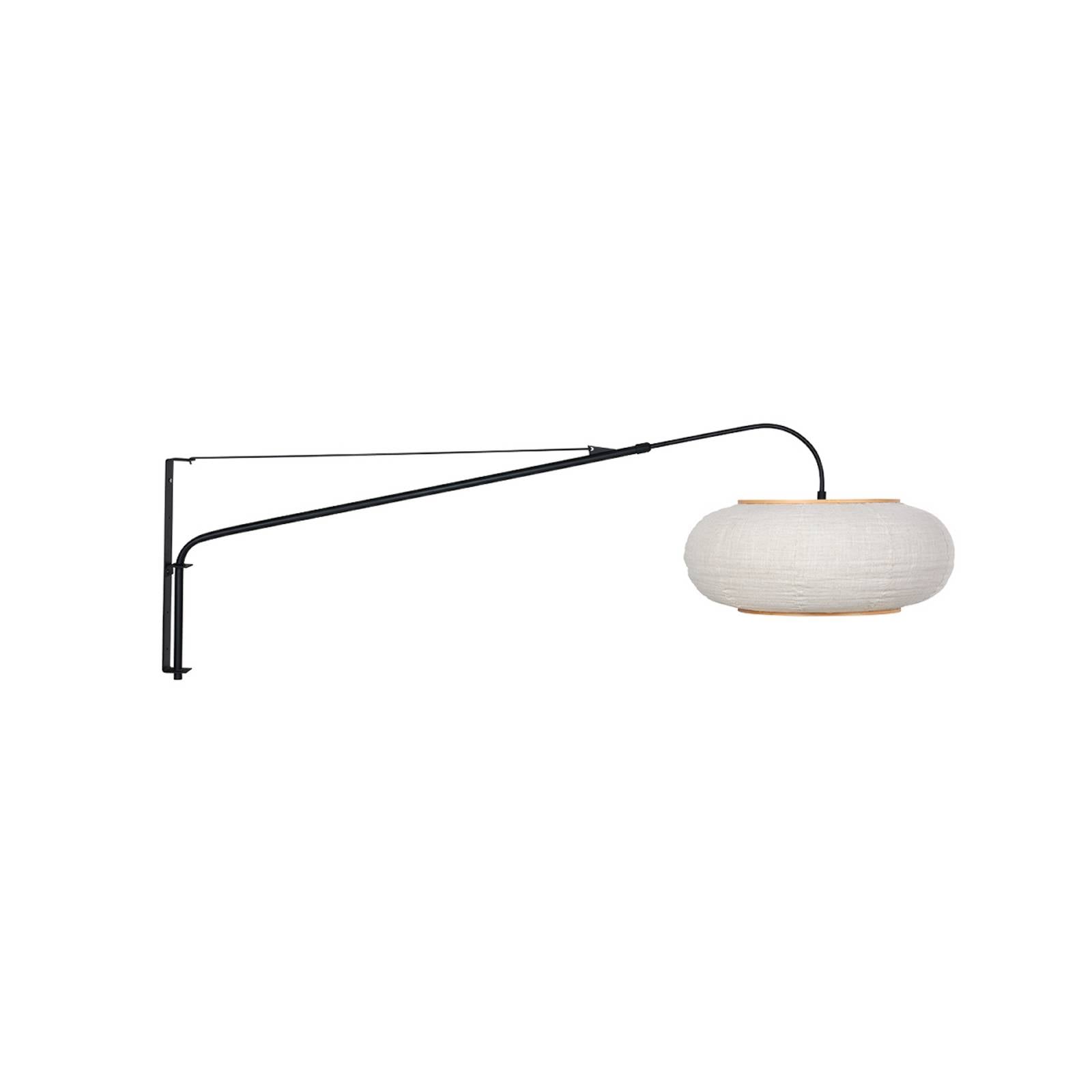 Wandleuchte Elegant Classy, schwarz/Leinen grau, Holz