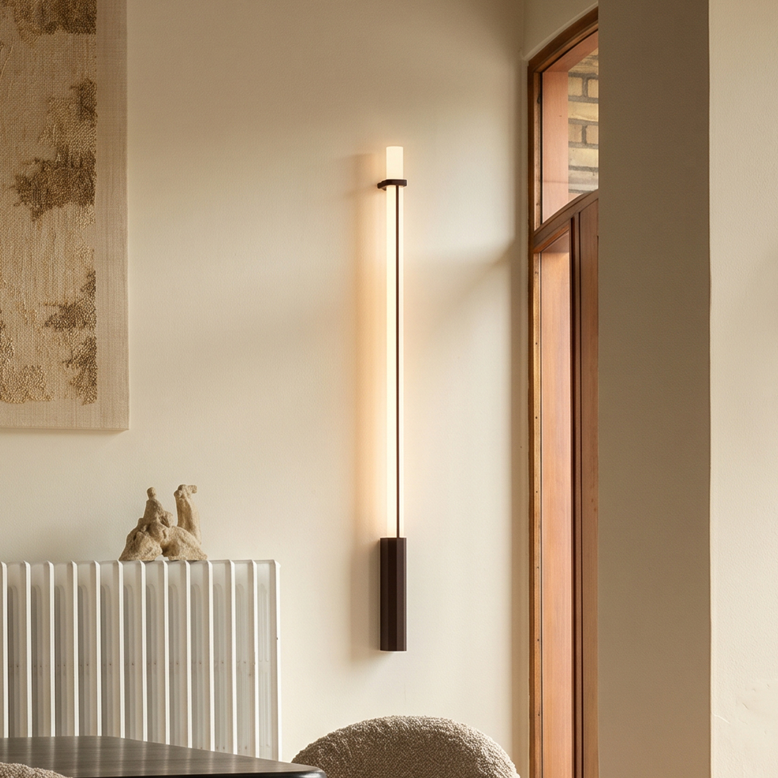 Applique murale LED In Fine, gris foncé, hauteur 105 cm, IP65 - DCW