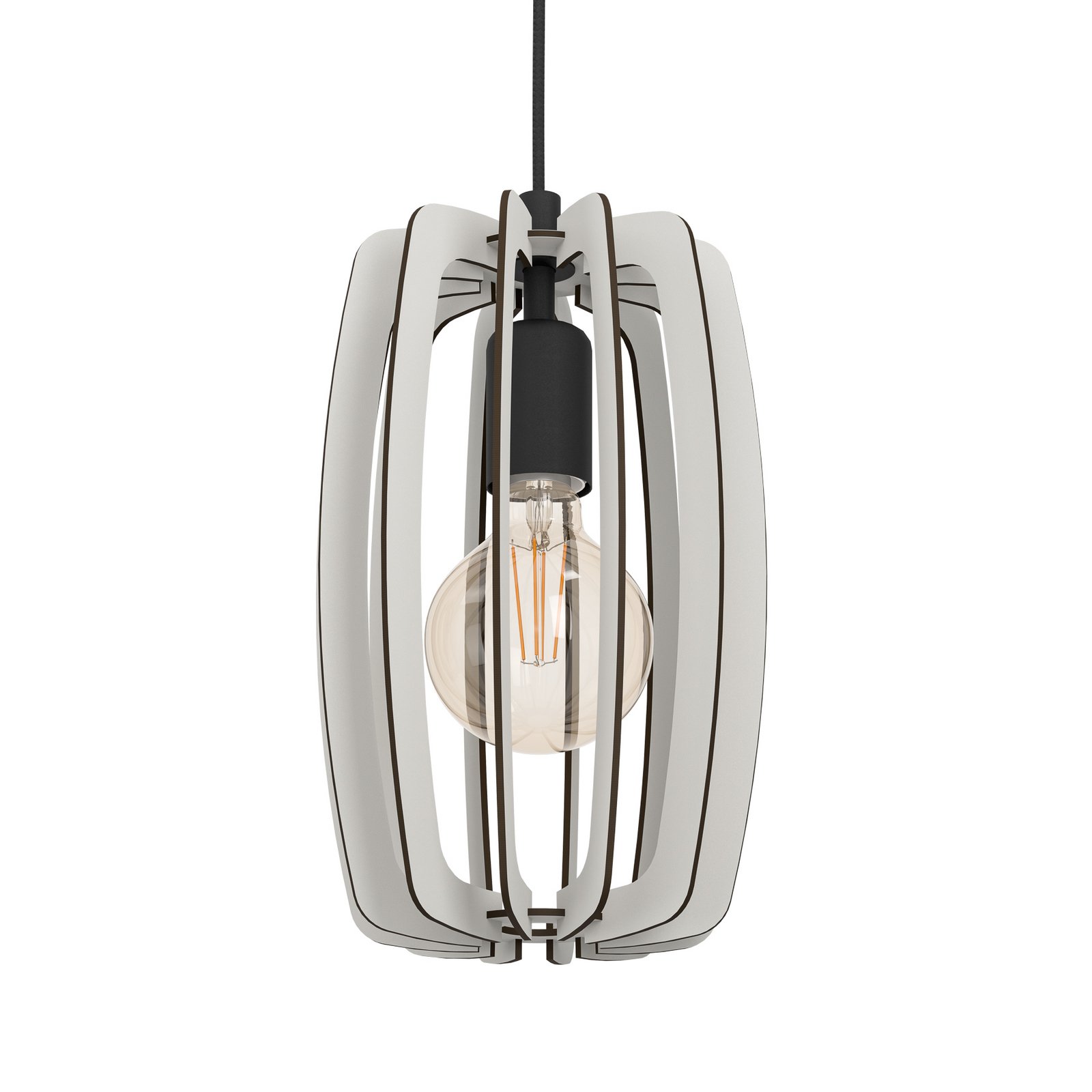 Hanglamp Bajazzara drie kooi kappen zandkleur