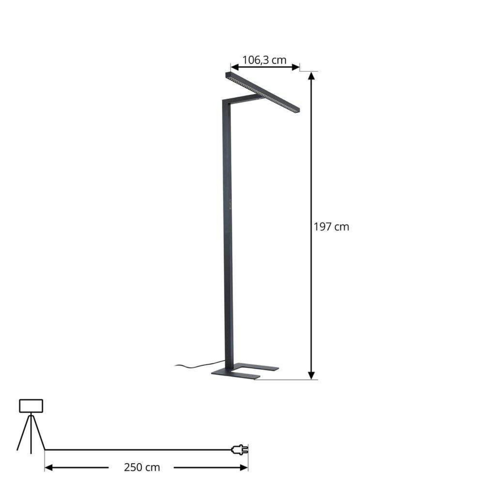 Jolinda T LED Gulvlampe Sort - Arcchio