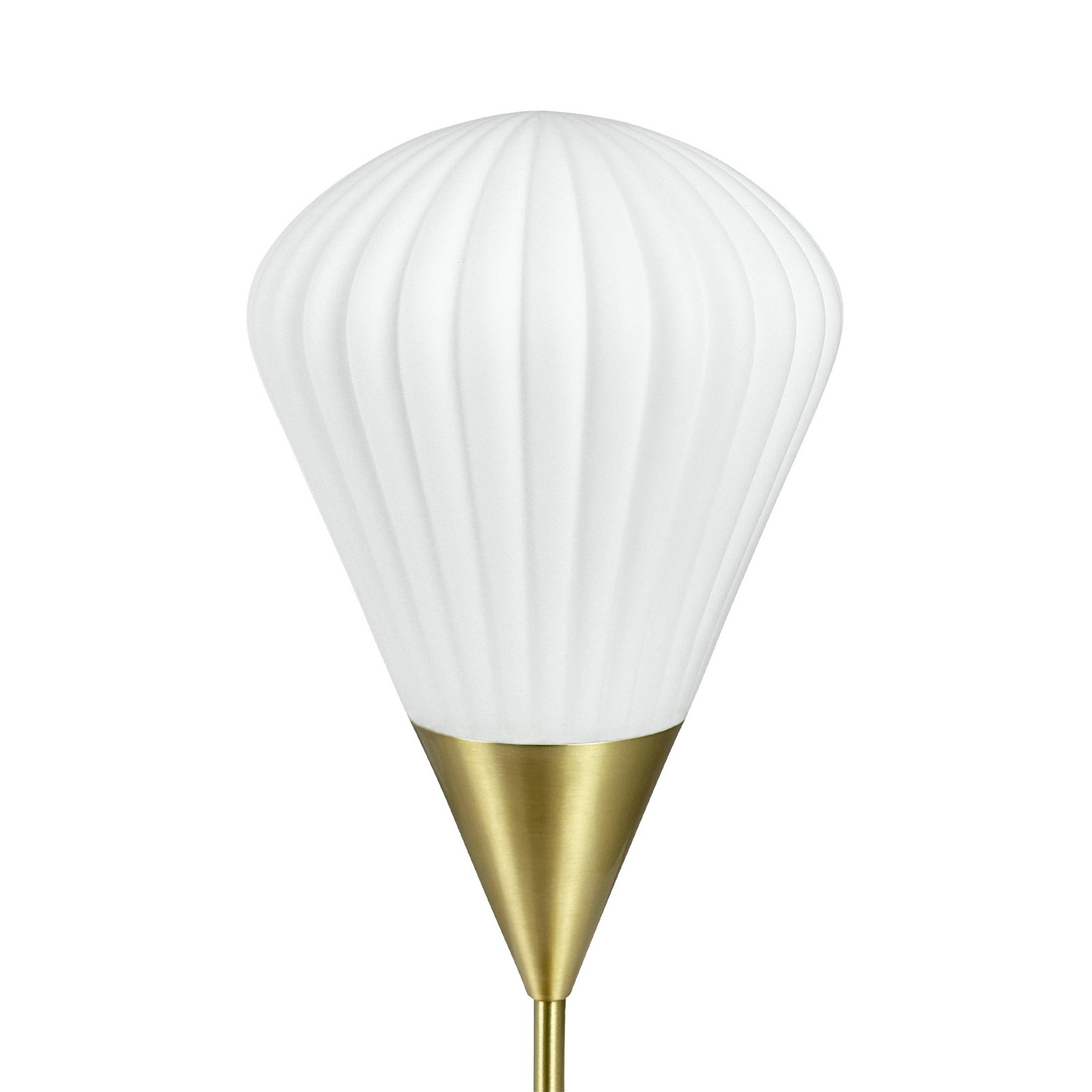 Dyberg Larsen stolna lampa Balon, bijela/mesing, 46 cm