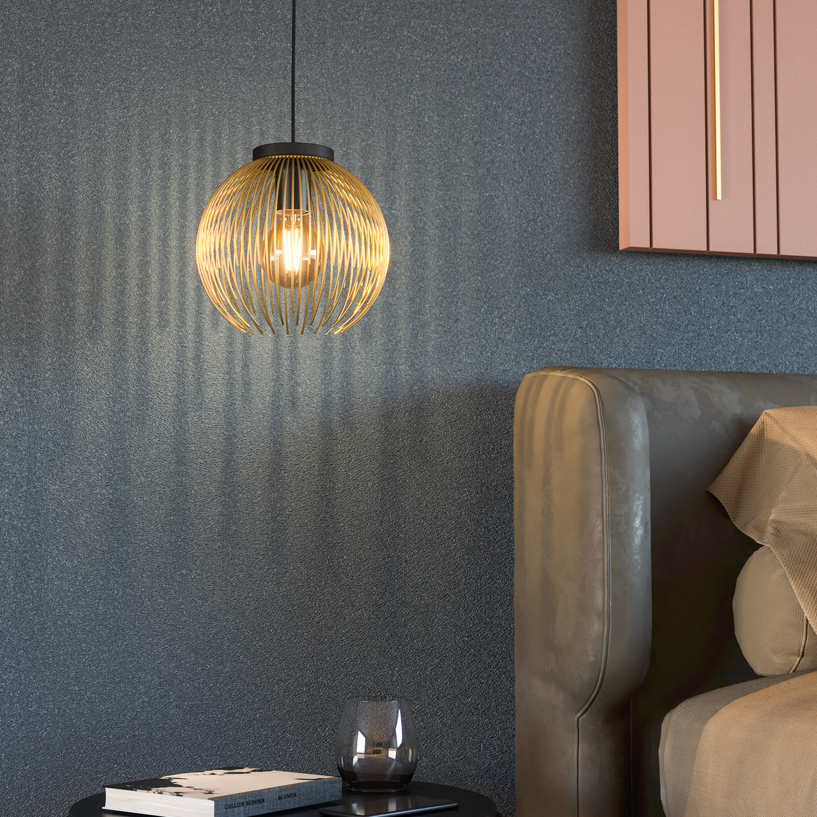 Висяща лампа Venezuela, черна/златна, 1 лампа Висяща лампа Venezuela, черна/златна, 1 лампа