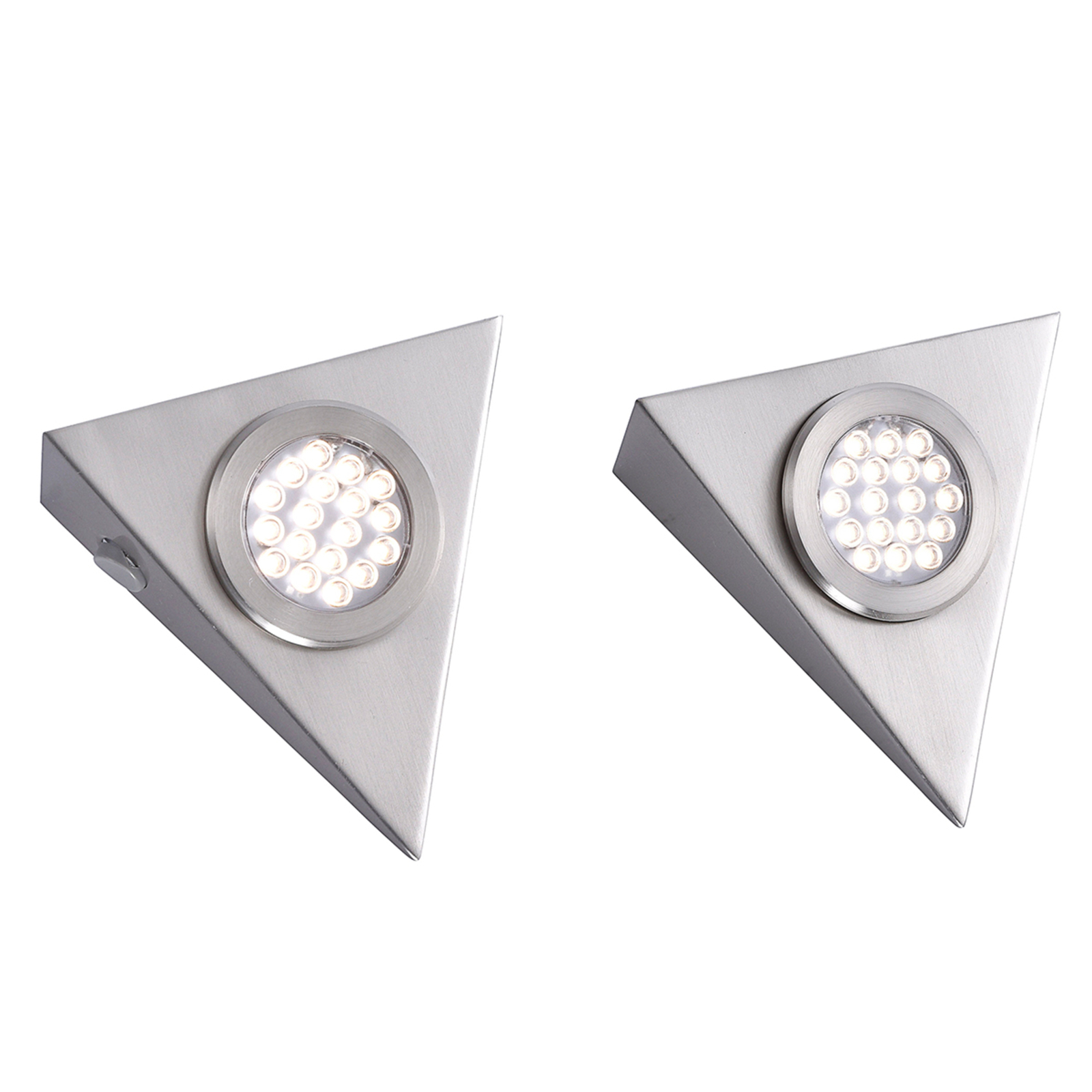 Paul Neuhaus Trekantet LED-undermonteringslys Helena i 2-pkn. - Aluminium / gr? / sink