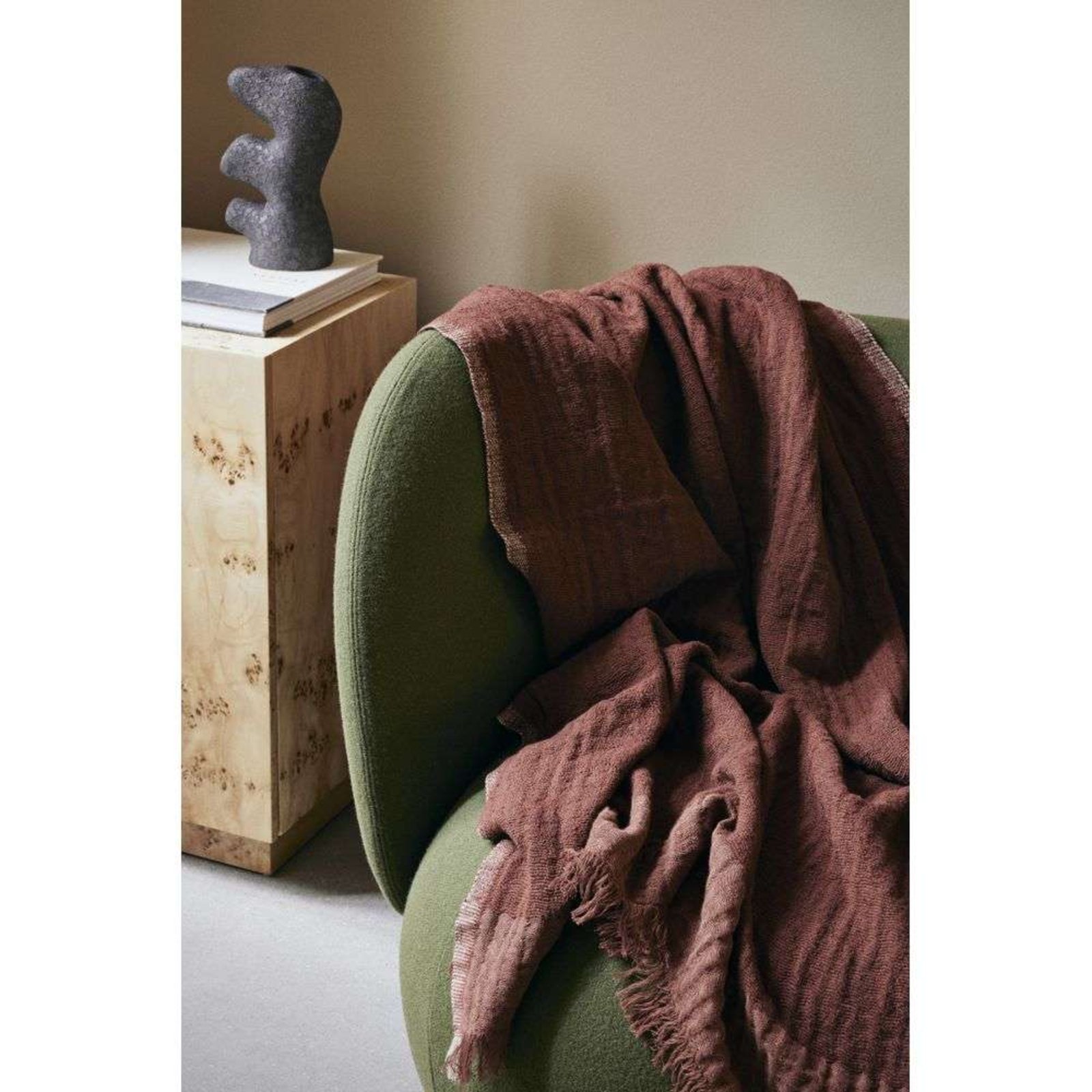 Weaver Throw Red Brown - ferm LIVING