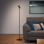 LED-stoječa svetilka PHILON, črna, z enim svetlobnim virom, višina 140 cm,