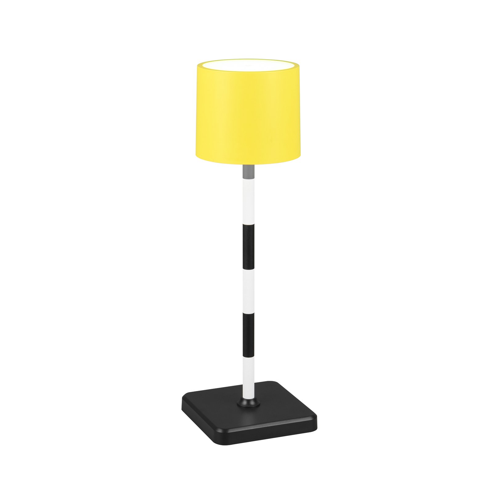 Lampe de table LED rechargeable Fernandez, jaune, IP54, CCT, intensité