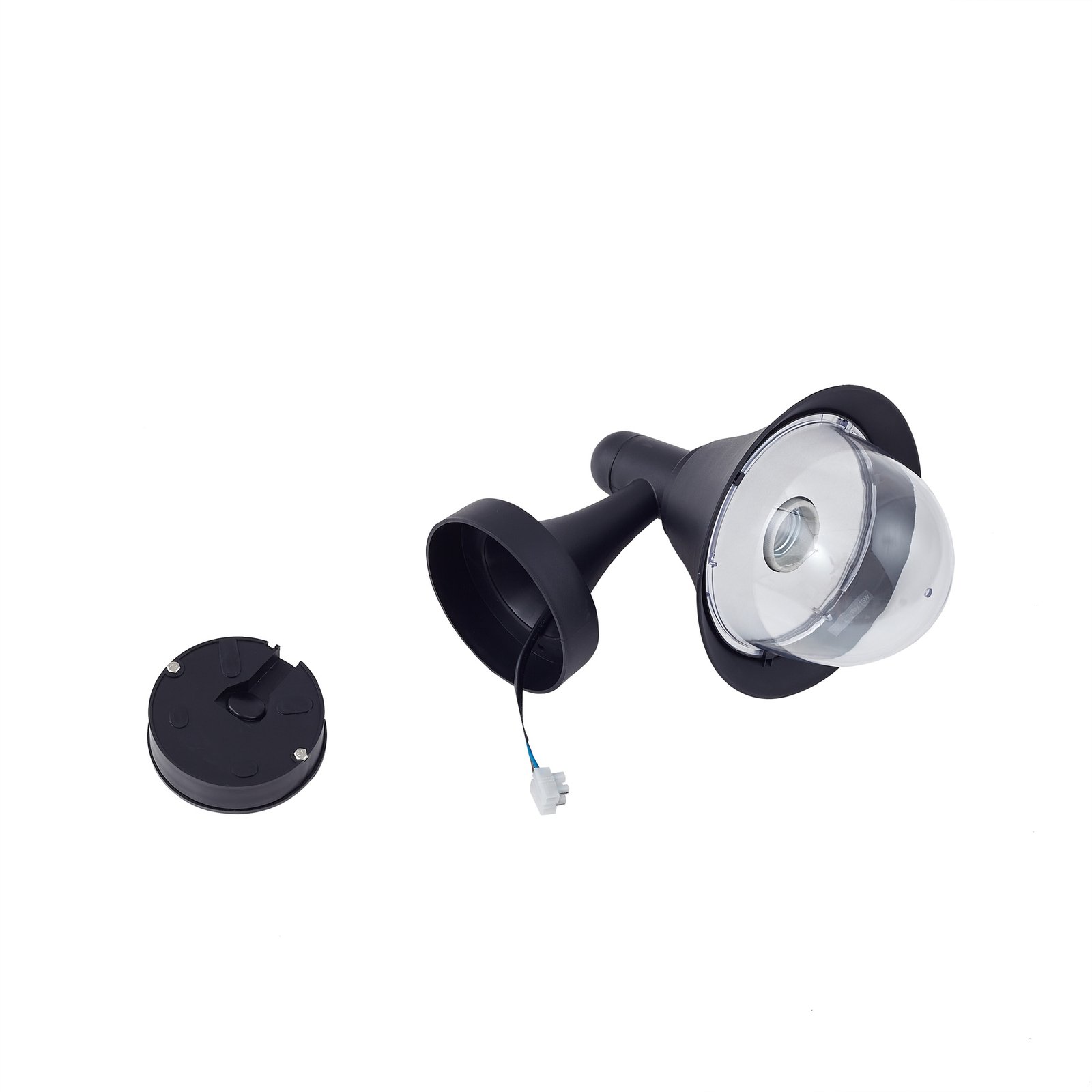 Lindby Keicy lampă de perete pentru exterior, negru, plastic, IP44