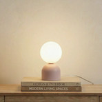 Tischleuchte Miki, rosa, Glas, Höhe 21 cm, G9