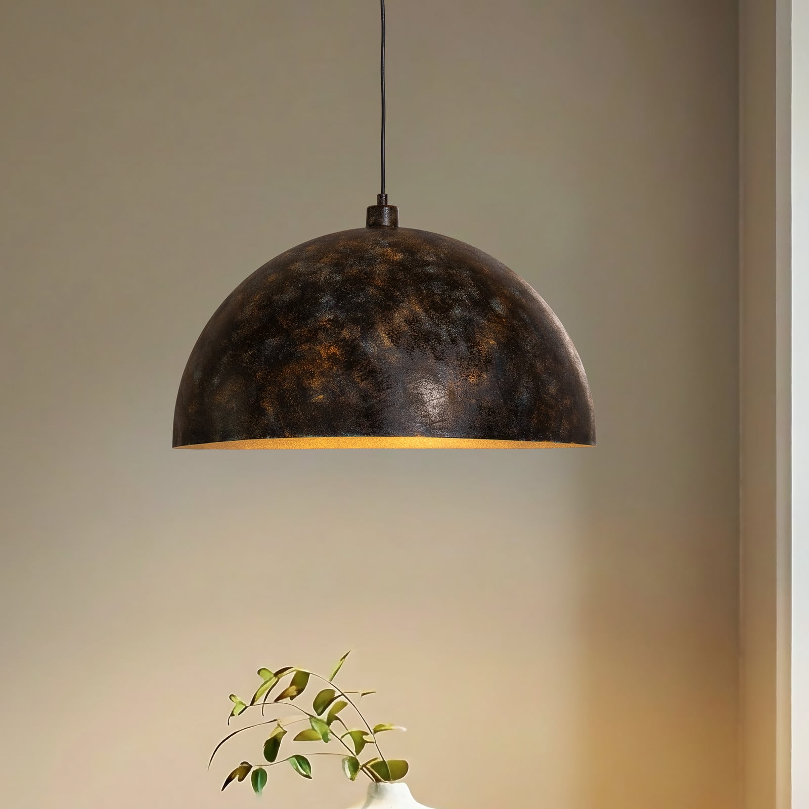 Opviq Lampă suspendată Berceste Ø 60 cm alamă veche metal - Camera de zi / sufragerie - Vintage - alamă veche maro