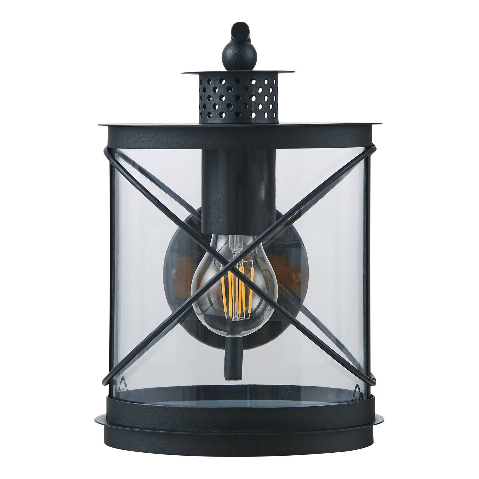 Eglo Eglo Hilburn Outdoor Wall Light, Black, Down 