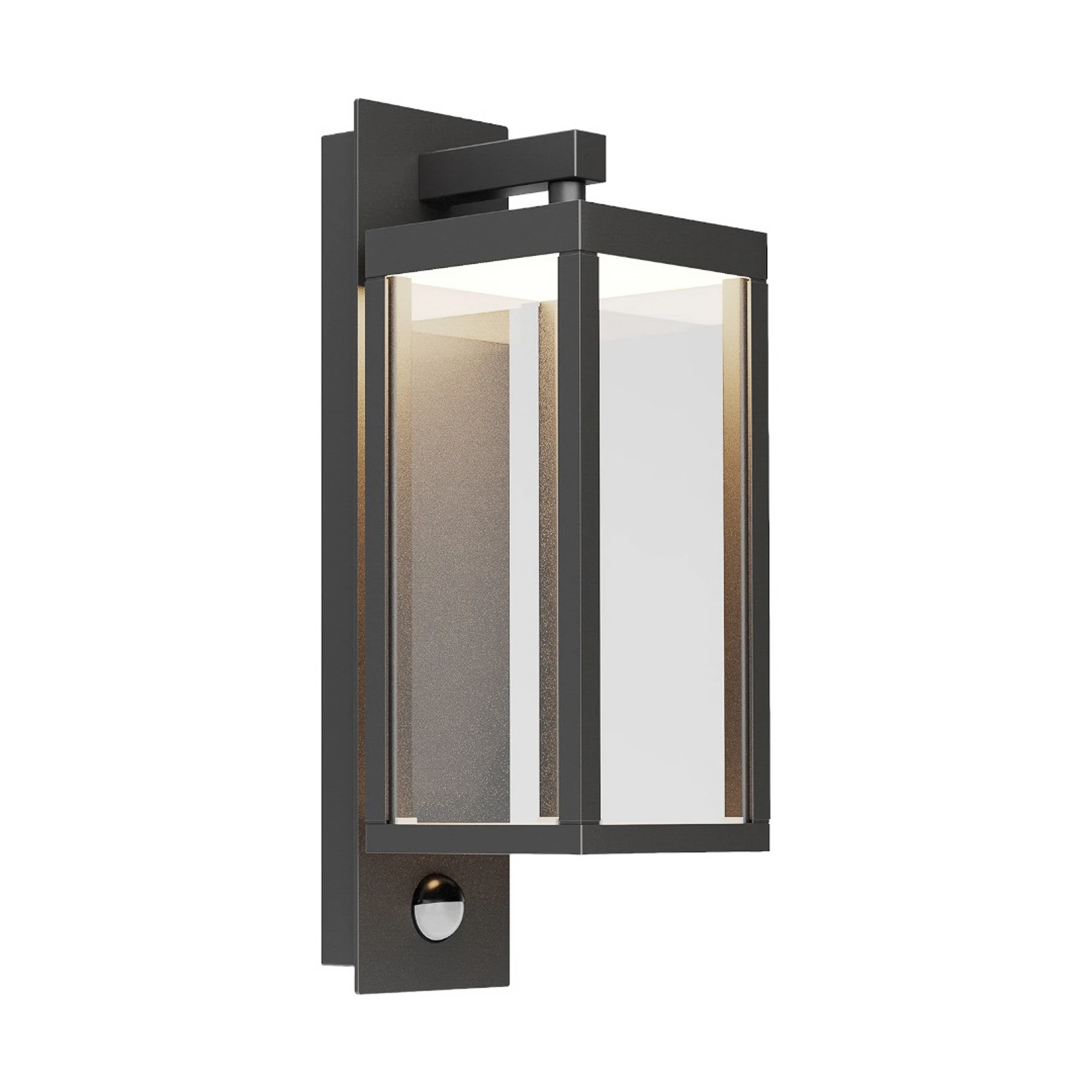 Lucande LED-Außenwandleuchte Ferdinand, Sensor, dunkelgrau