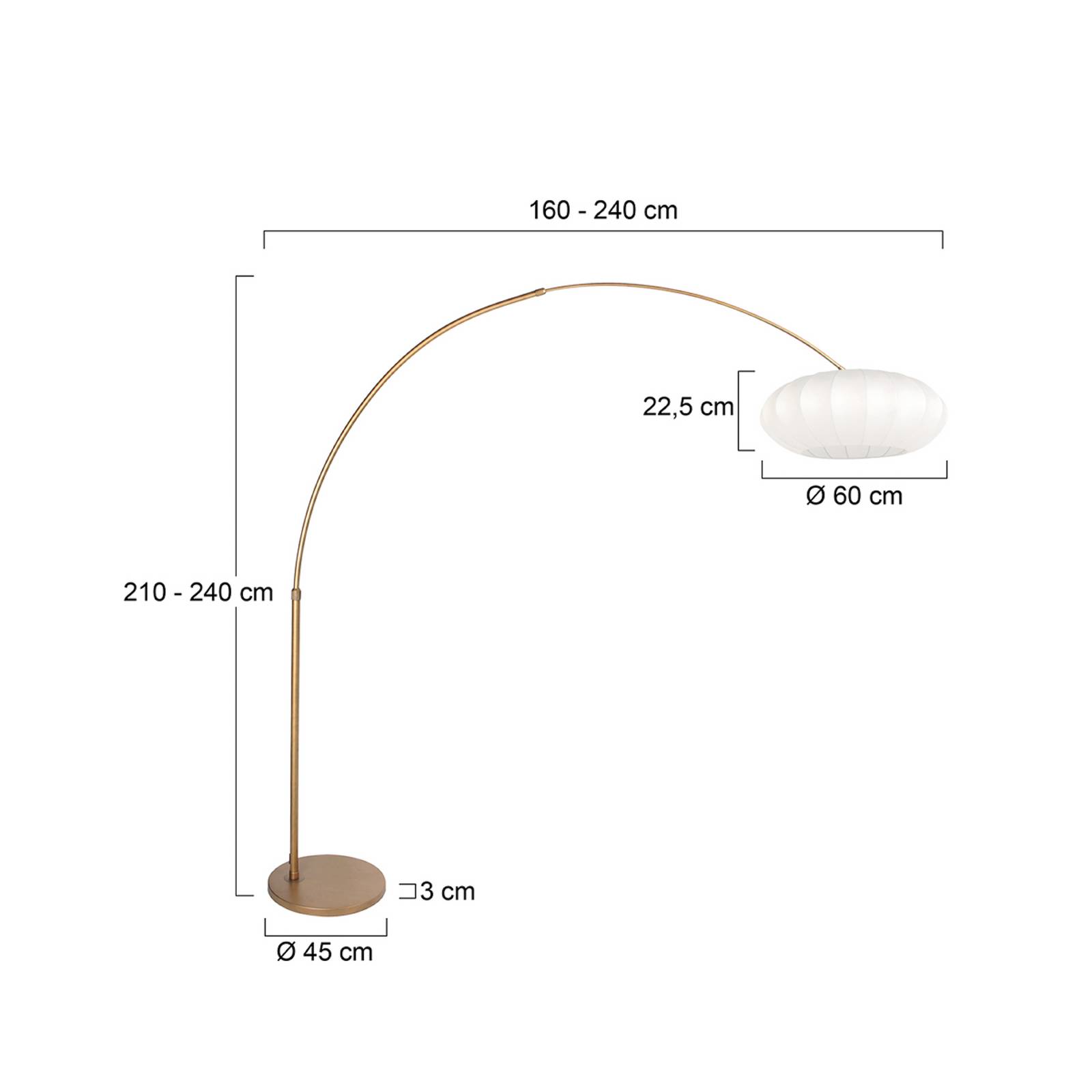 Steinhauer Stojací lampa Sparkled Light bronzová/bílá, 240 cm, hedvábí
