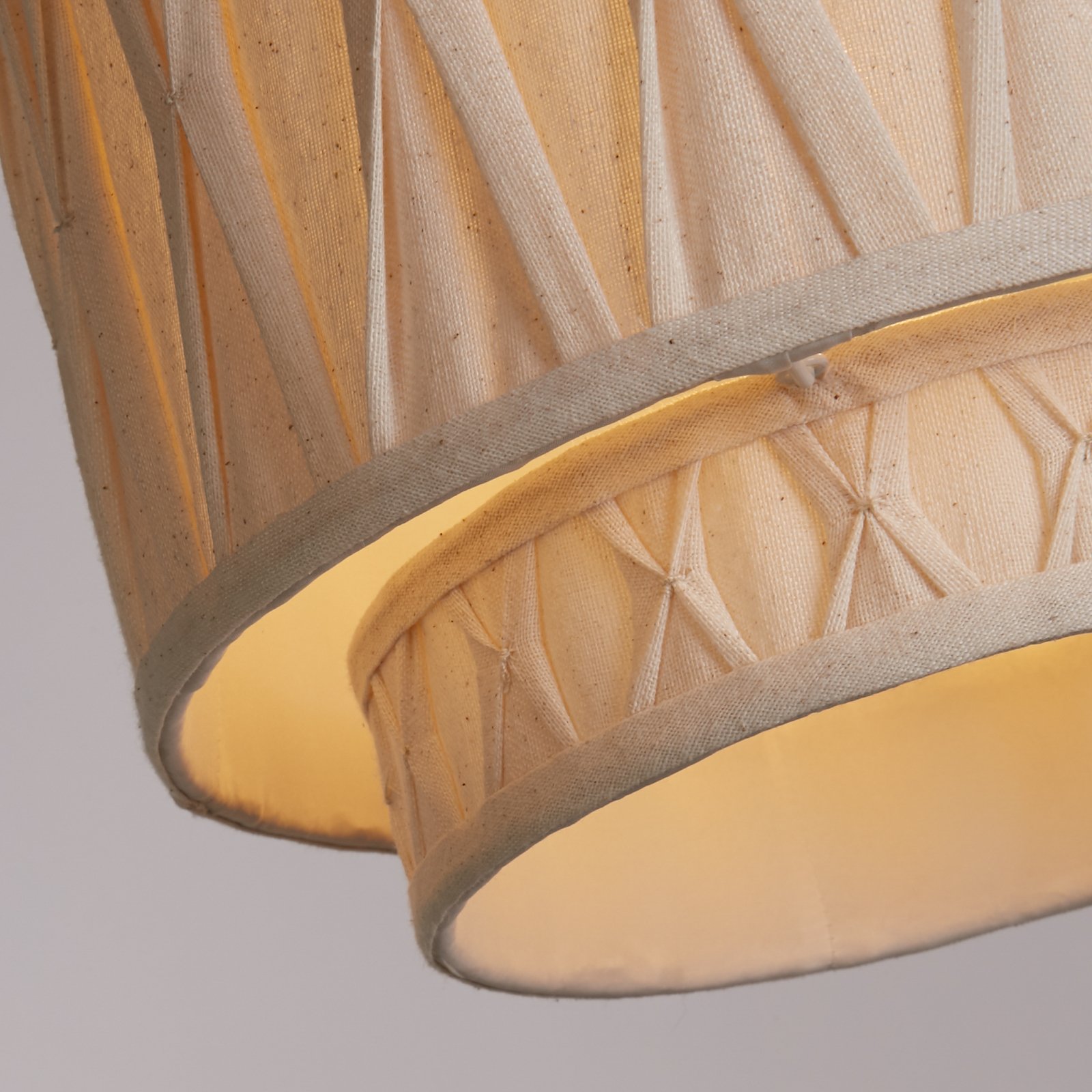 Wieka pendant light, beige, linen, Ø 30 cm, E27