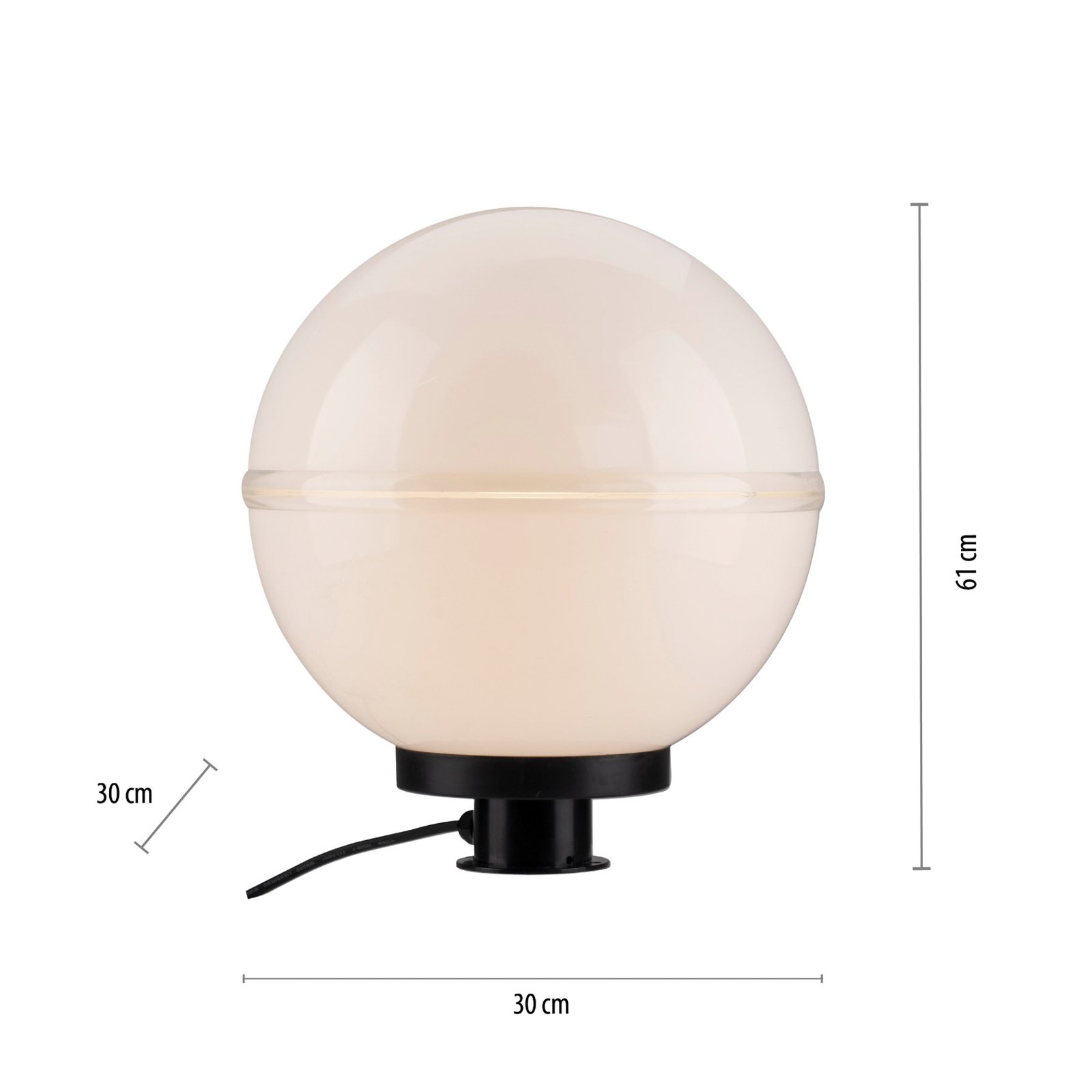 Hemi sfeerlamp met grondspies, Ø 30 cm