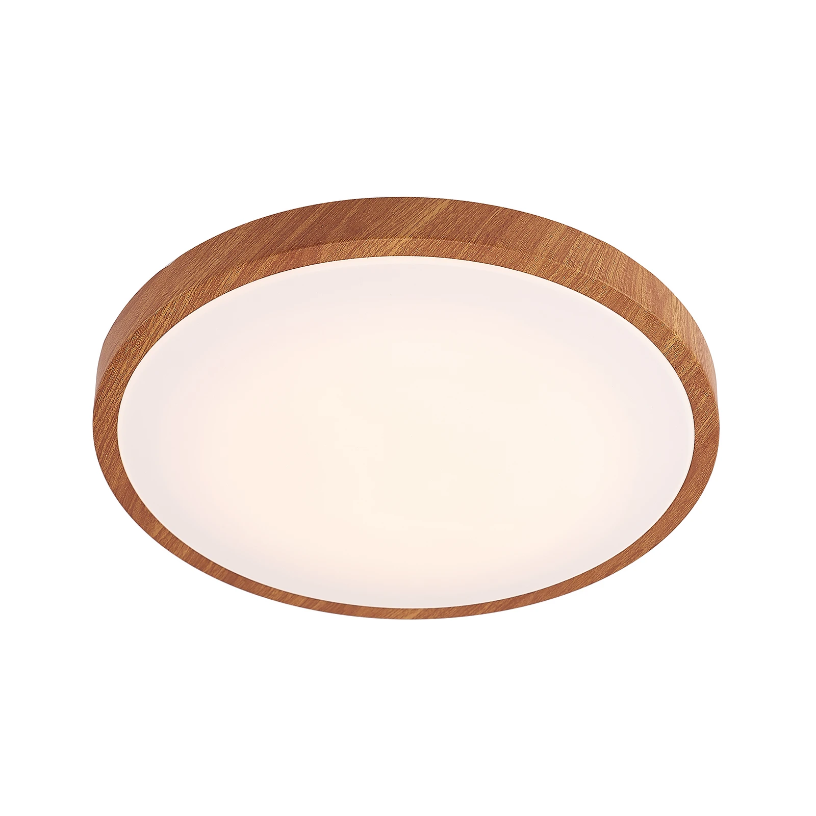 Lindby LED mennyezeti világítás Mynte, Ø42cm, faoptika, műanyag