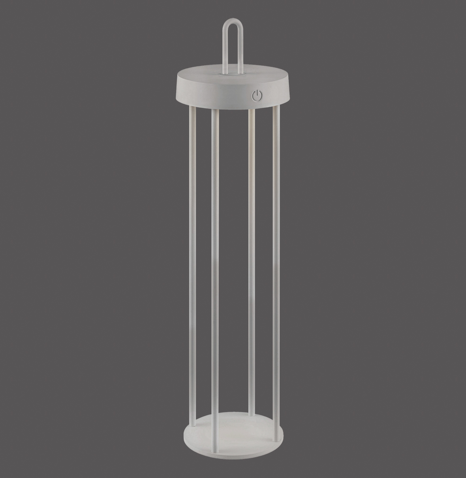 JUST LIGHT. LED-bordlampe Anselm gråbeige 50 cm jern