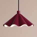 Lampă suspendată Lindby Lilliet, Ø 34 cm, roșu închis, metal, E27