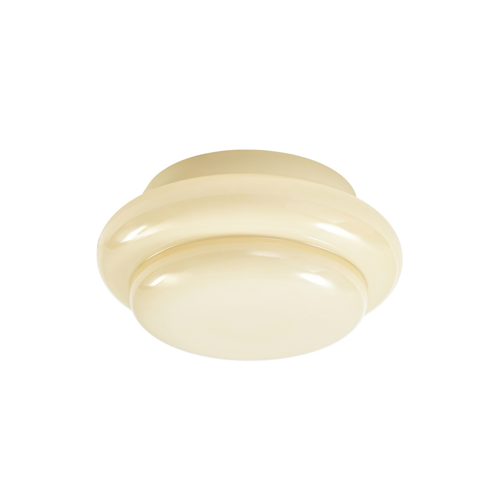 Plafonnier Leilani, jaune, E27, Ø 35 cm, verre - Lucande