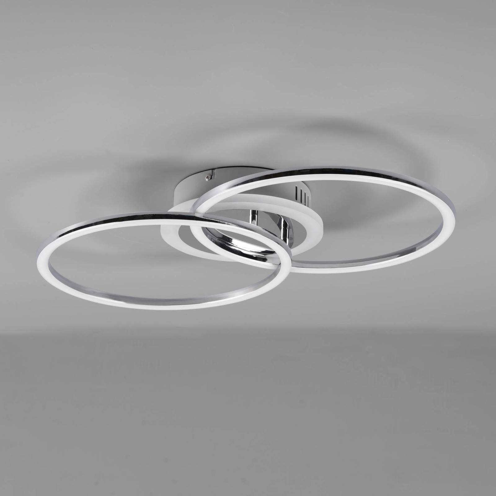 Reality Leuchten LED stropní světlo Venida kruhový design chrom